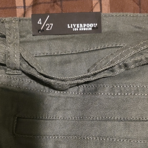 Liverpool Olive Belted Skirt - Picture 8 of 11